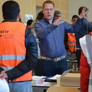 Volunteers are instructed on the experiment